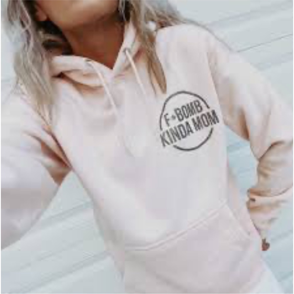 Lane Seven “F-Bomb Kinda Mom” Blush Pink Sweatshirt Size Large